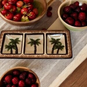 Corsicia Home Nefelin Palm tree theme . 3 Sections Serving Tray 🌴🌴